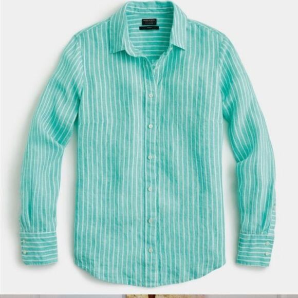 J.Crew Striped Baird McNutt Irish Linen Perfect Shirt Size S Us4 - Picture 8 of 9